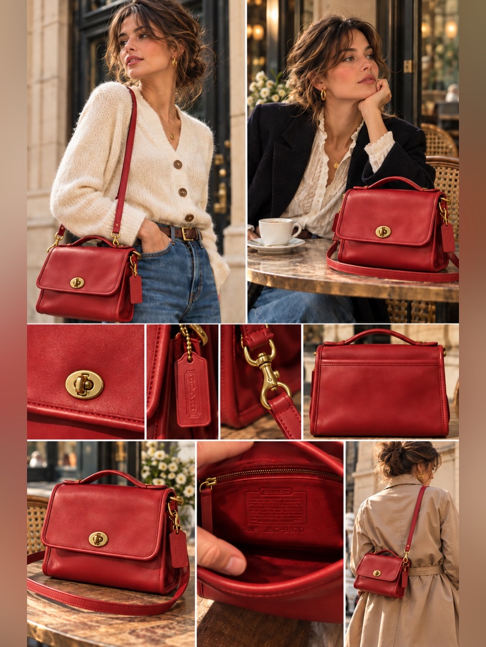 💎 VTG 1998 Coach Court Bag 9870 Red USA Near-Mint Collector Condition
